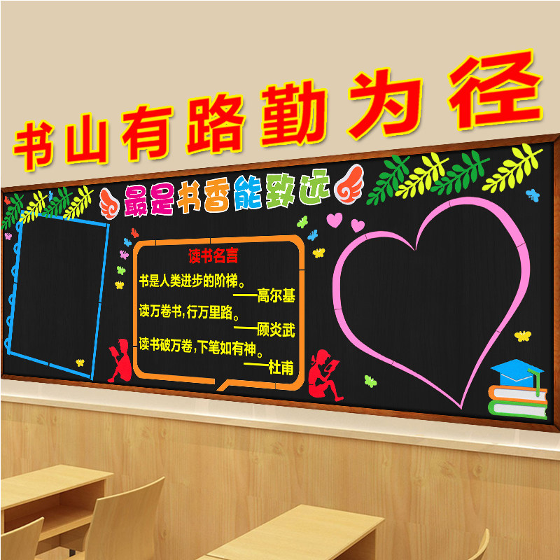 我爱阅读主题书香校园黑板报装饰班级文化墙贴教室布置材料中小学