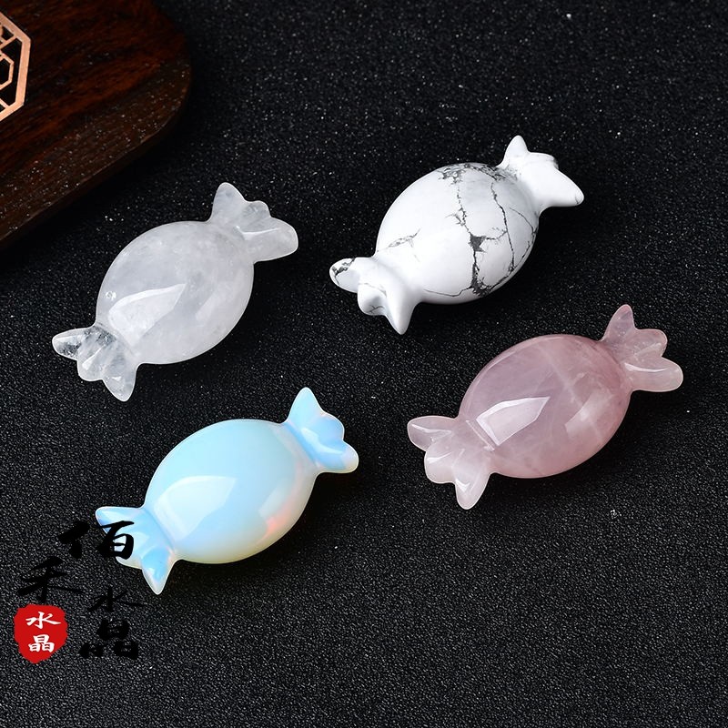 天然白紫粉水晶原石糖果摆件矿石标本石家居办公摆V设孩子创意礼
