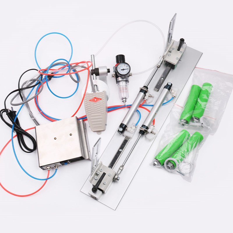 缝纫机气动伸缩橡筋架脚踏伸缩松紧撑开架长度任意可调气动啤呤架