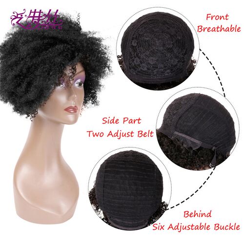 假发女Afro真人发非洲爆炸头真人假发头套human hair wigs假发