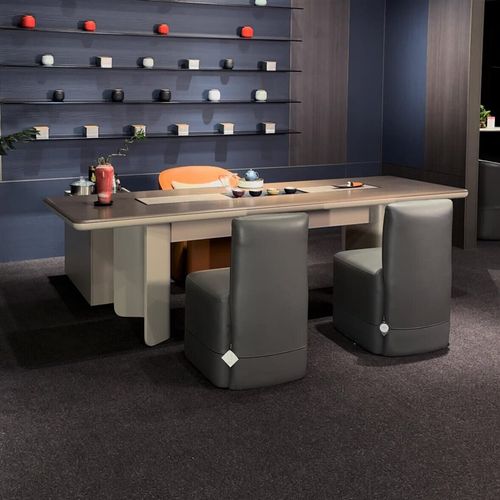 茶台轻奢现代高级感实木大别墅客厅家用办公高端北美黑胡桃木茶桌