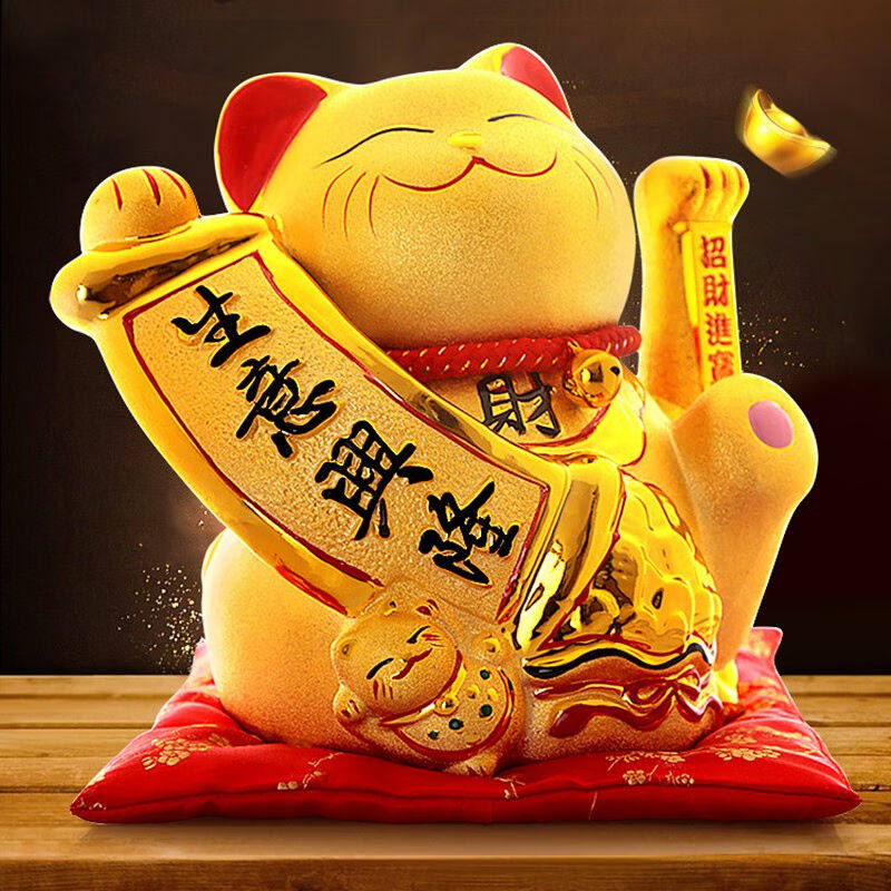 厂家卡丝拉狄招财猫摆件开业送礼大小号店铺礼品金色电动摇手自动