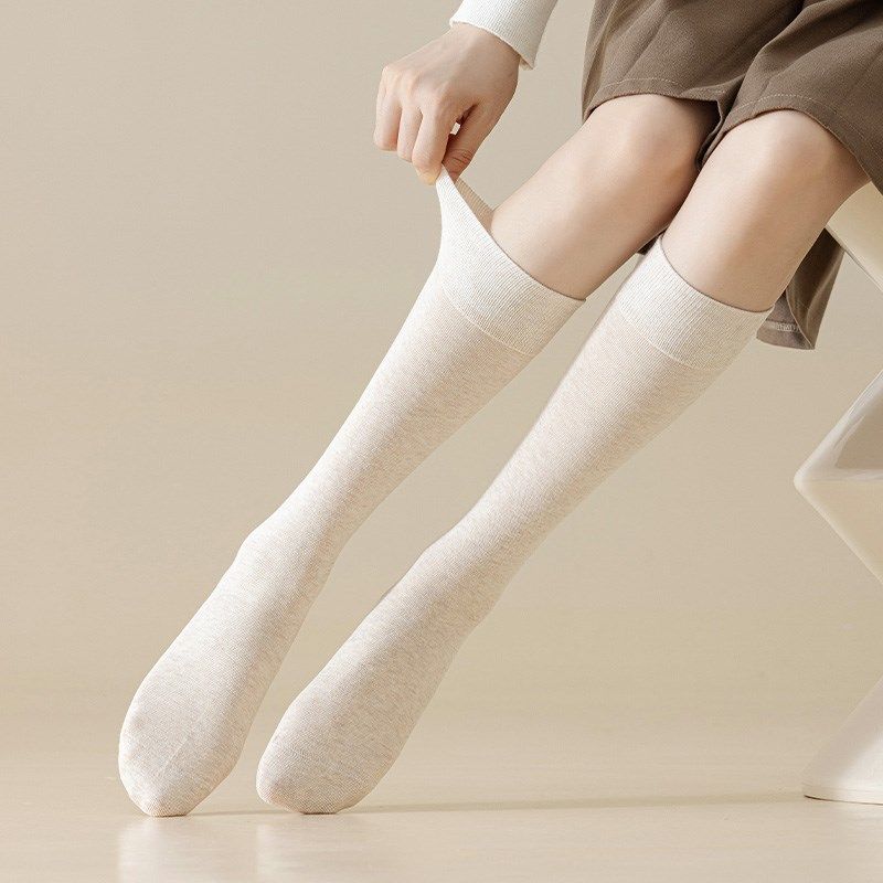 27CM到小腿肚袜子女燕麦卡其色高筒中长筒薄款春秋季半腿袜护脚踝,女士内衣/男士内衣/家居服,中筒袜,淘宝优惠券,粉丝福利购,淘宝优惠卷