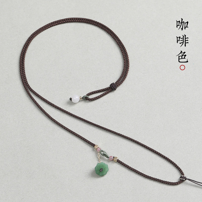 小众高货手工编织项链绳子极细吊坠挂绳黄金翡翠蜜蜡玉佛平安扣男