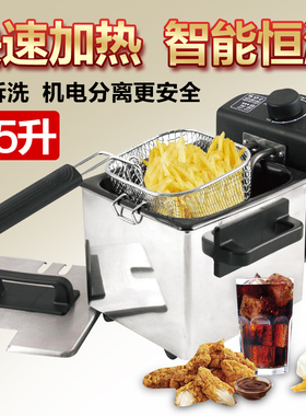 裕源电炸炉电油炸锅家用迷你小油炸机恒温炸薯条机热油锅炸锅炸炉