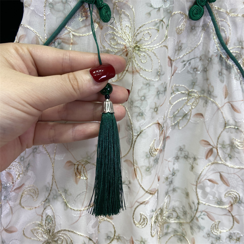 女童旗袍夏款女小童连衣裙2023新款洋气2岁358宝宝中国风碎花裙子