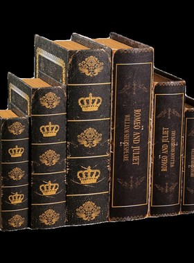 欧式仿真书木质家居摆件书本书盒桌面收纳盒复古轻奢假书装饰道具