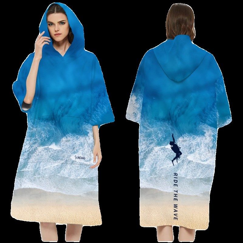 游泳浴袍速干沙滩连帽浴巾成人潜水斗篷拉链开襟冲浪换衣毛巾新款,运动/瑜伽/健身/球迷用品,浴巾/吸水巾,淘宝优惠券,粉丝福利购,淘宝优惠卷