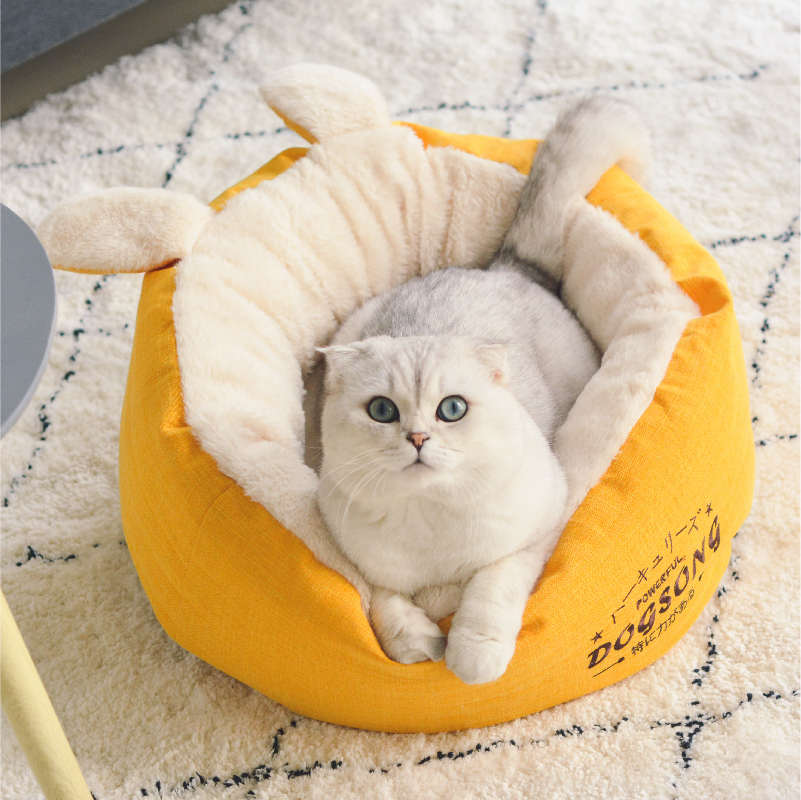 加厚保暖窝包围猫兔用睡觉窝宠物猫全床垫狗窝云朵绒冬季可拆洗