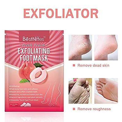 速发Foot Peel Mask Peach (5 Packs)  Deep Moisturizing Exfoli