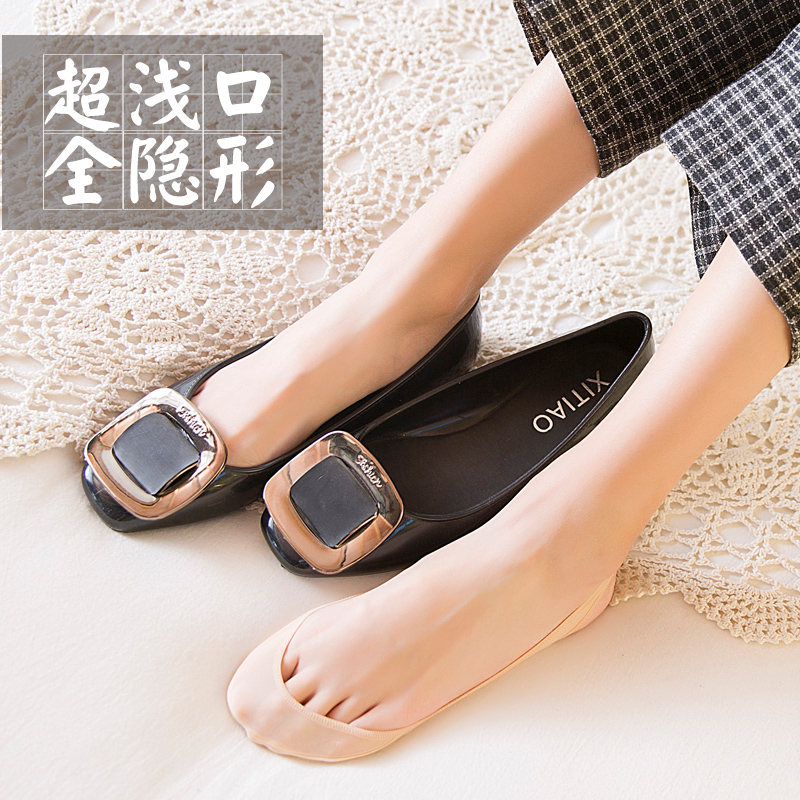 吊带船袜女纯色日系可爱浅口隐形硅胶防滑短袜夏季薄单鞋袜子女潮
