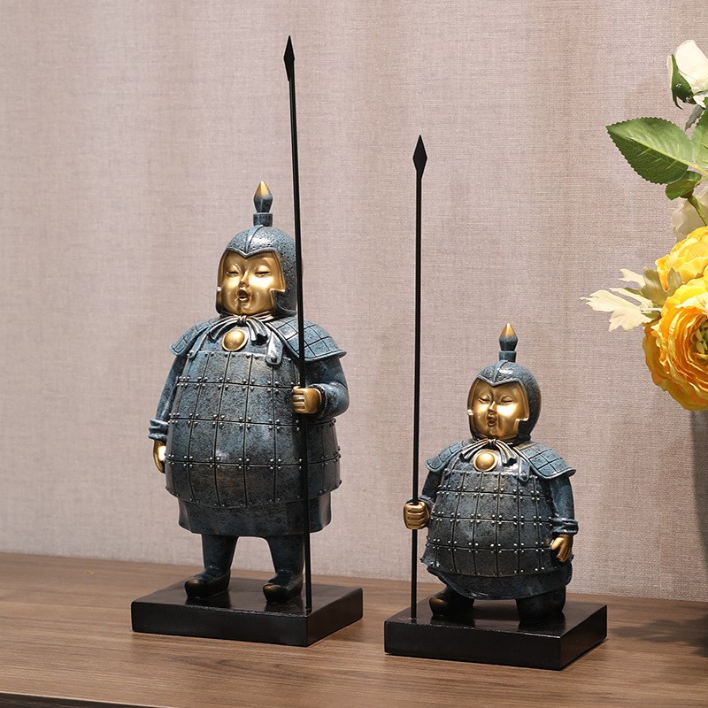 XXP4新中式兵马俑办公桌空调上装饰G品角几摆件西安旅游文化用品