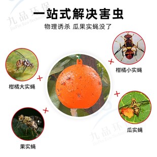 果园诱蝇球果园粘虫球柑橘针蜂果实蝇黄色绿色蚊虫球陷阱捕虫器