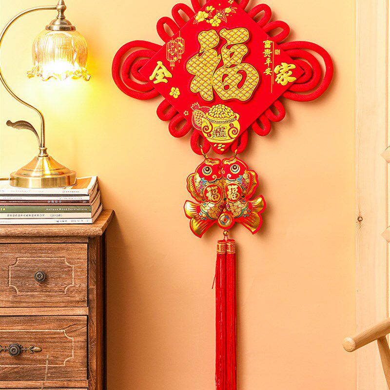 现货中国结挂件小号客厅玄t关入户门新年过年福字门上吉祥挂饰装
