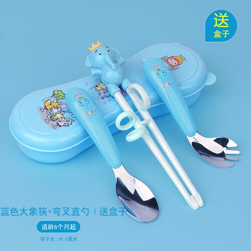 儿童训练筷子一段家用宝宝学习筷小孩训练筷婴Q儿辅食筷叉勺子餐