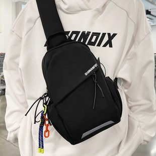 斜挎包男款单肩小背包男士胸包女骑行运动爬山平板登山胸前包男生