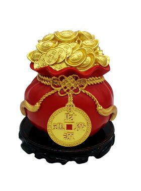 GZ6M聚宝袋新中式摆件店铺开业收银台储钱罐家居客厅X酒柜桌面装
