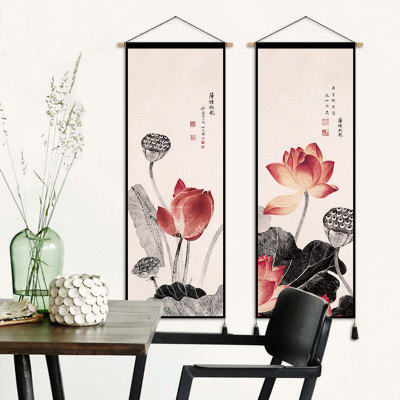 中式风装饰画挂毯ins背景墙挂布背景布电表箱遮挡布棉麻布艺挂画