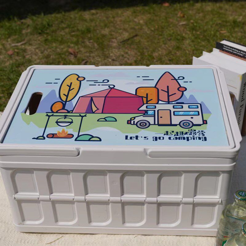 户外露营可折叠收纳箱小推车野餐收纳盒手提式野S营储物箱礼品盒