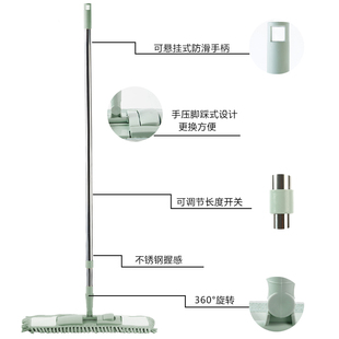 雪尼尔平板拖把家用懒人吸水拖布擦玻璃墩布拖地板神器大号地板拖