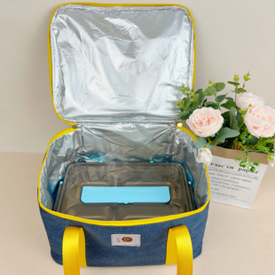 可放2L分隔便当带子保温包便当袋手提包加厚防水大容量上班族儿童