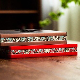 茶叶罐中式普洱茶k饼盒357g装单饼茶叶礼盒包装铁饼有乐有福空礼