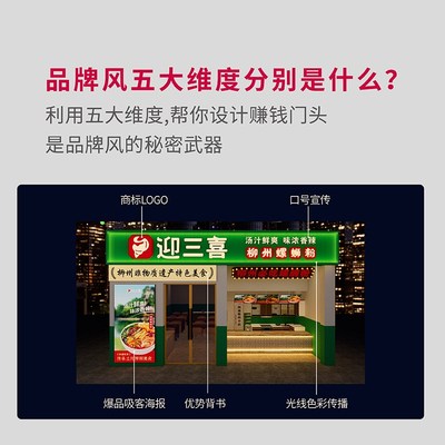 店面店铺铝塑板户外广告发光字门头招牌定做设计效果图装饰灯箱