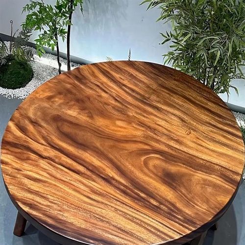 南美胡桃木大板实木圆桌原木圆盘简约茶台不规则餐桌整块家用茶桌