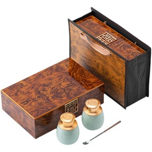 西洋参礼盒空盒木盒参片包装盒三七粉包装罐铁皮石斛礼品盒可定制