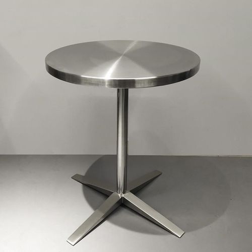 现代简约咖啡厅不锈钢小圆桌户外餐厅圆形餐桌创意轻奢休闲洽谈桌
