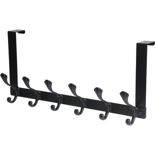 房门挂钩门后挂架门厚6cm5挂勾双层双排门上挂衣架门后挂钩加长款