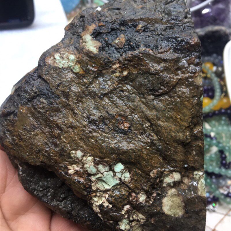 天然原矿高瓷玉化绿松石毛料原石雕刻随形吊坠手把件大摆件办公室