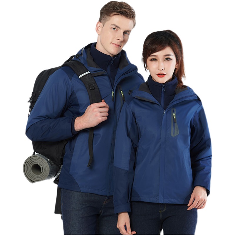 羽绒冲锋衣定制印字logo订做加厚保暖工作服Q可拆卸外套户外工装