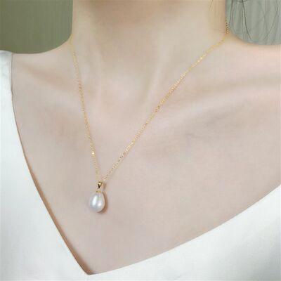 推荐XF800 Pure 18K Yellow Gold Necklace Pendant Natural Fres