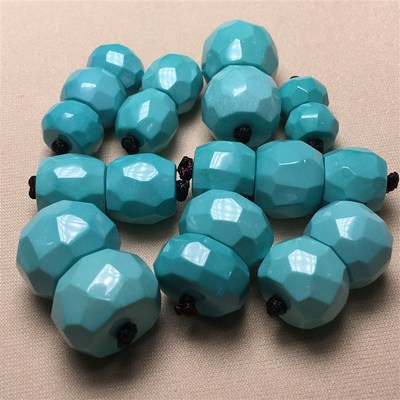 湖北原矿绿松石无相珠单珠散珠隔珠手链金刚橄榄核菩提手串配现货