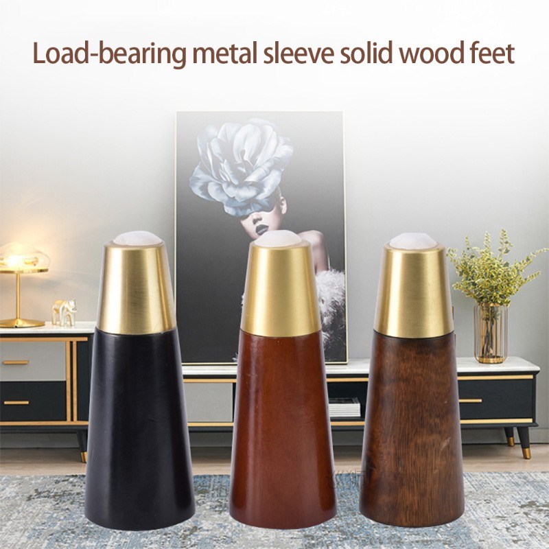 4pcs Solid Wood Table Legs for Furniture Wooden Metal Sofa B