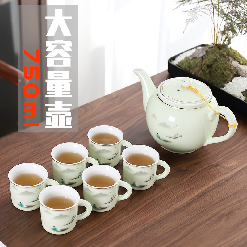 家用陶瓷大号大容量泡茶壶带内胆冲茶壶单凉水壶功夫茶具茶杯套装,餐饮具,功夫茶具,淘宝优惠券,粉丝福利购,淘宝优惠卷