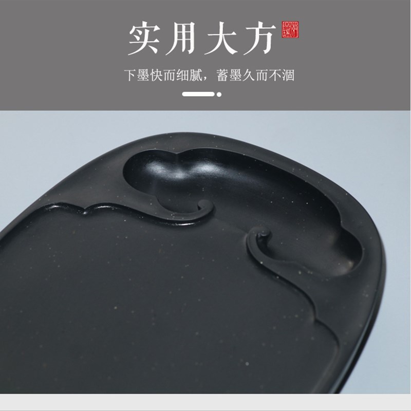 新品原石手工素砚实用发墨如油书法书画八寸歙砚T文房四宝砚台宣