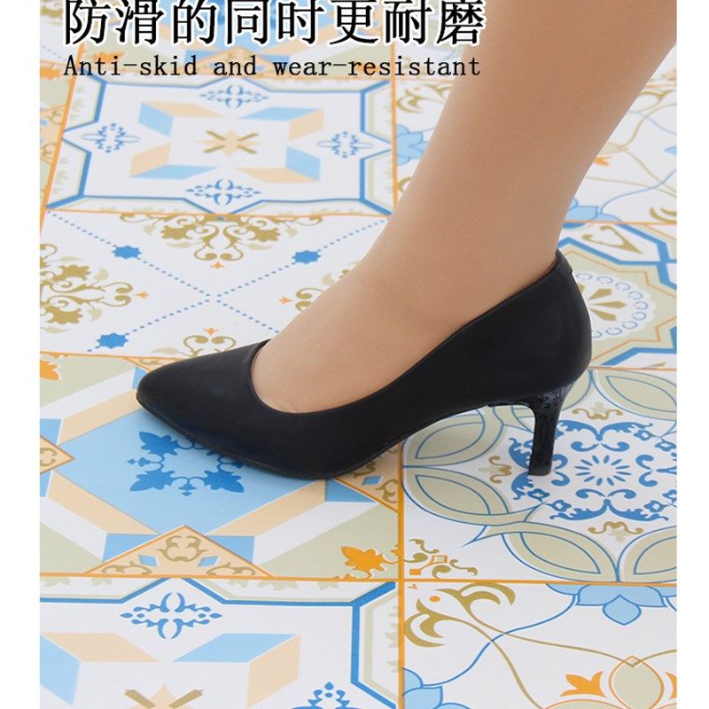 厨房地板贴自粘卫生间厕所防水防滑地贴阳台浴室瓷砖地砖贴纸耐磨