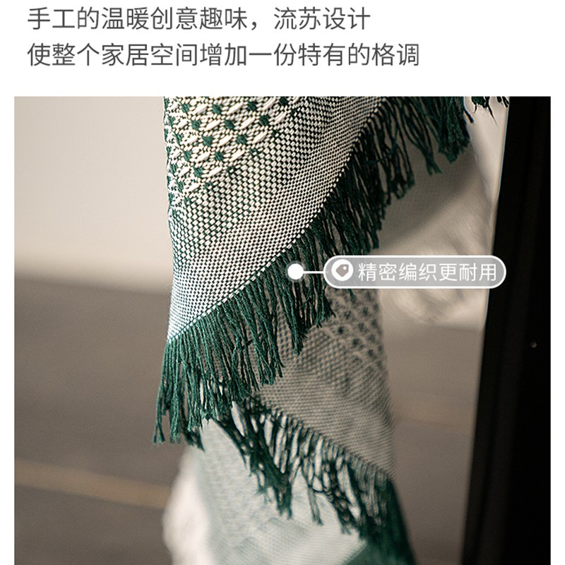 工厂销简约现代防滑桌布棉线编织防尘床头柜O盖布小清新卧室客厅