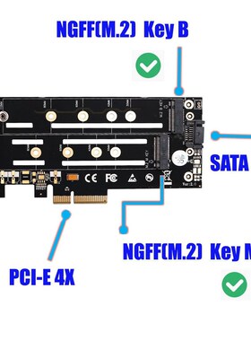 M.2 Nvme SSD NGFF TO PCI-E X4 3.0 PCB Adapter M Key B Key Du
