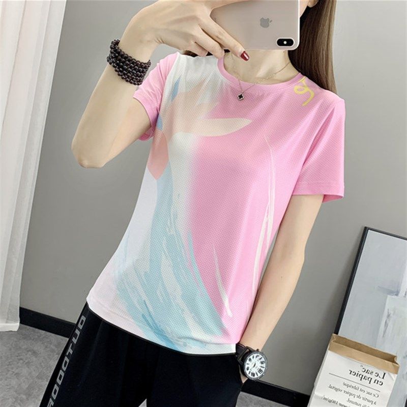 速干衣女式短袖上衣冰丝透气印花修身显瘦户外徒步弹力T恤衫夏季,户外/登山/野营/旅行用品,速干T恤,淘宝优惠券,粉丝福利购,淘宝优惠卷