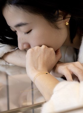 若奈收藏 戏玲珑 黄金系列Teases手工锻造18K葫芦福禄珠宝耳钉