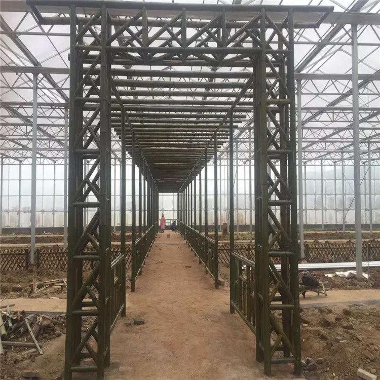 竹长廊 b竹花架 竹廊亭 竹廊架 竹房子竹屋 竹楼 竹亭子凉亭花园