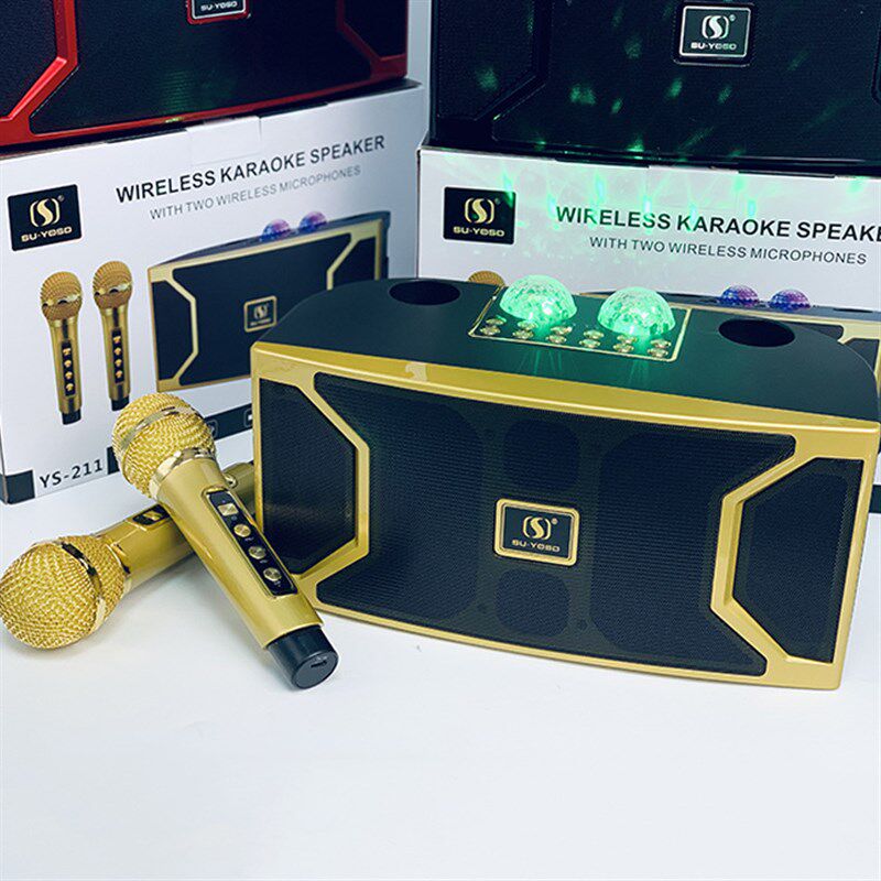 蓝牙音箱YS-g211大功率K歌多功能重低音炮插卡音响带无线麦克风LE