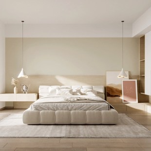 奶油风米色墙纸现代简约卧室客厅纯色背景墙纯白色壁纸杏子灰素色