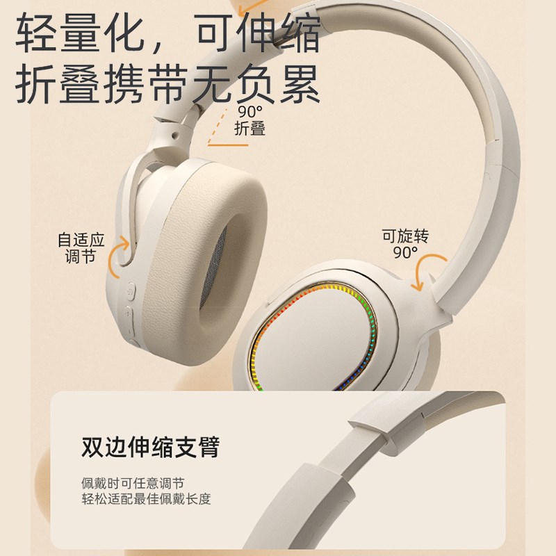 蓝牙耳机头戴式可折叠插卡通话办公游戏耳机新款手机平板通用
