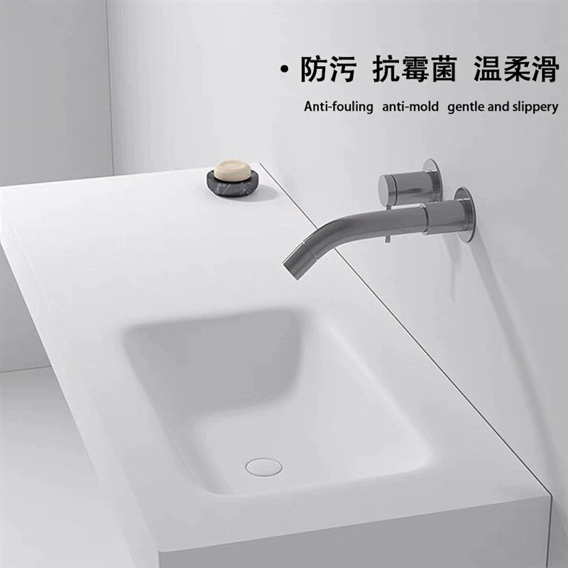 可丽耐肤感一体盆单盆定制圆角切边延长卫生间洗手池盆洗脸盆定制