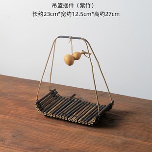 饰茶点盘点心盘香炉底座茶托杯垫 天然葫芦舟形竹排摆件桌面禅意装