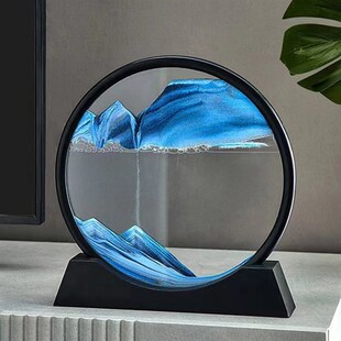 3d创意流沙画艺术沙漏客厅桌面办公室摆件送人生日轻奢礼品装 饰品